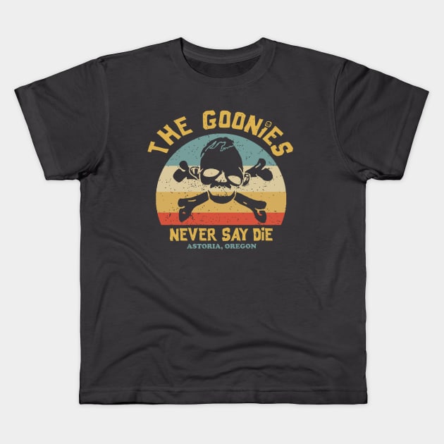 The Goonies Never Say Die Vintage Retro Kids T-Shirt by Bigfinz